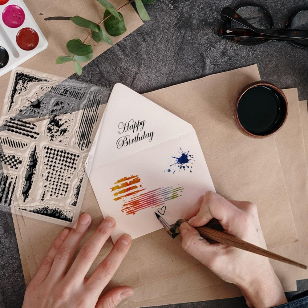 Artwork Craft - خمر الجرونج الملمس واضح Stamps لسكرابوكينغ