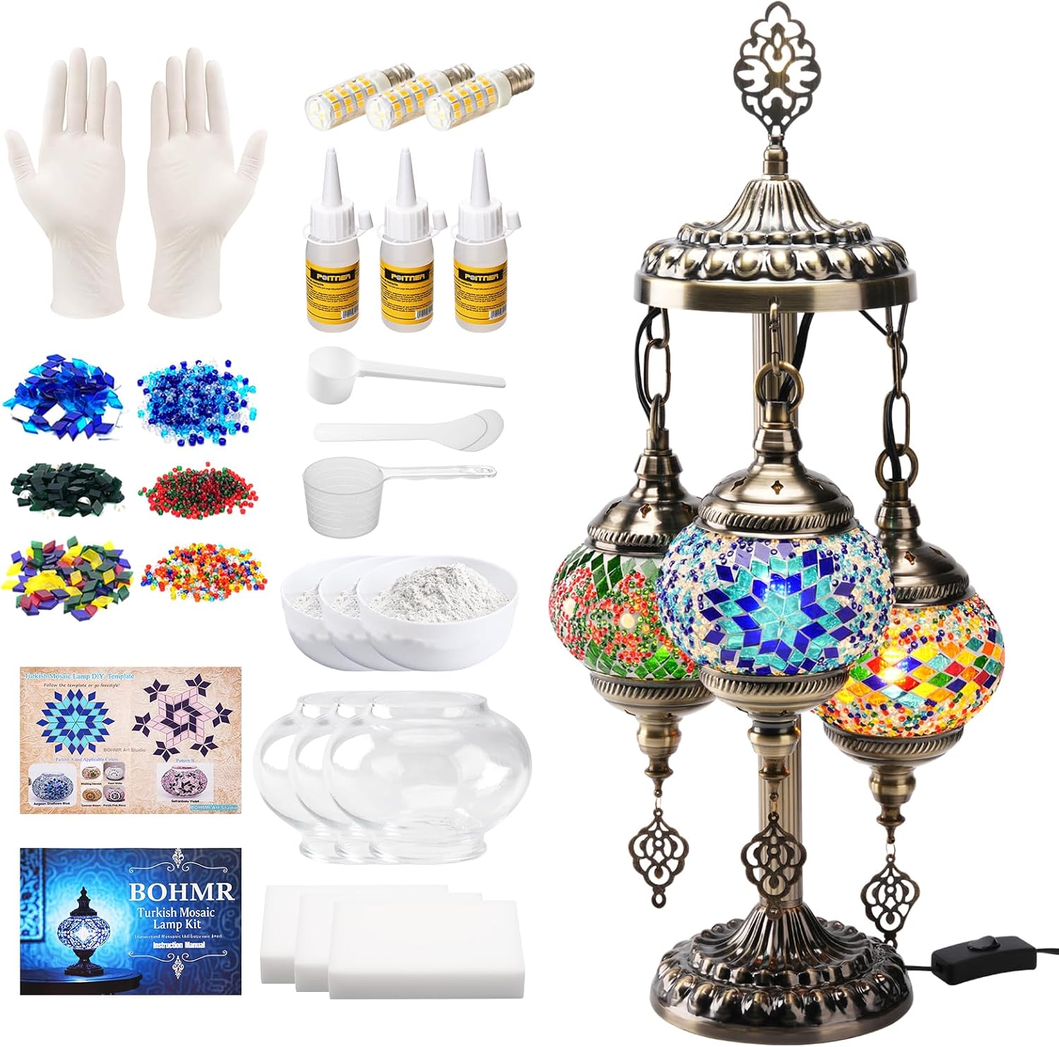 Art Craft Making - طقم صنع مصباح تركي فسيفسائي ثلاثي