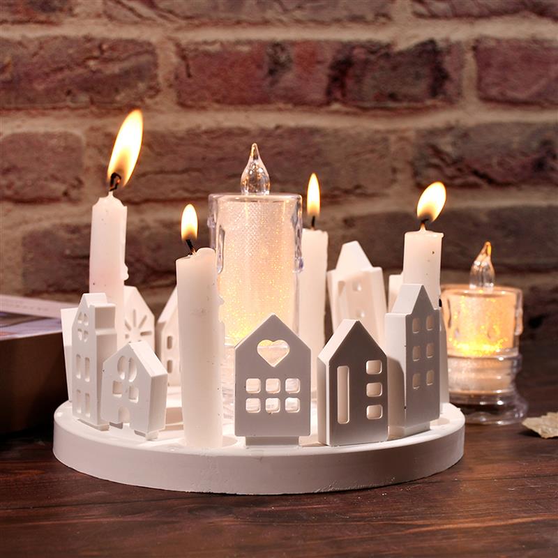 Art Craft House Making - جوفاء منزل شمعة Tealight حامل قالب