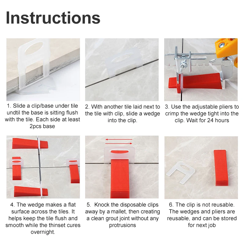 100 قطعة من مشابك تسوية البلاط - مراجعة Mosaic Tile Supply وسعره