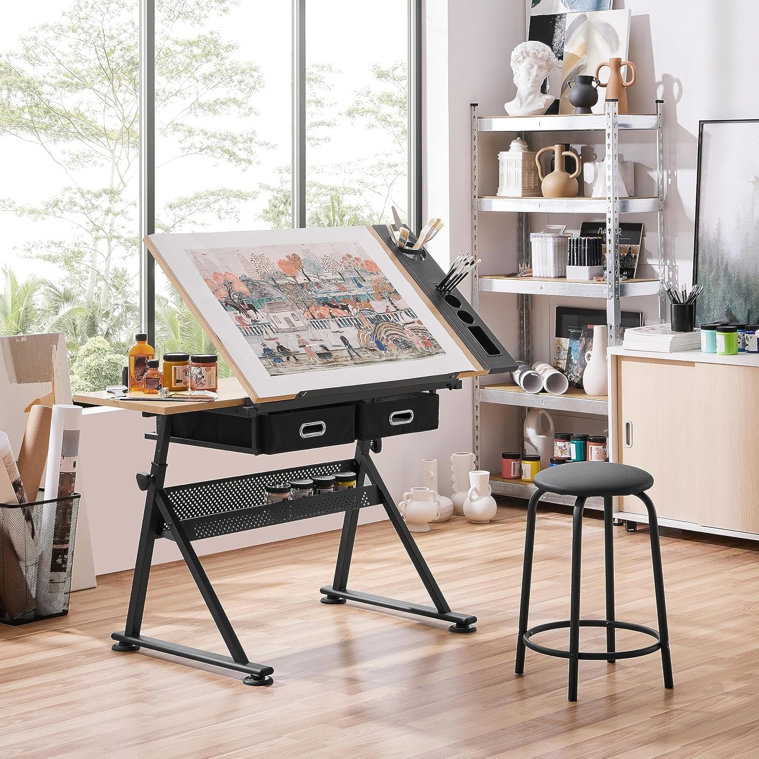 طاولة رسم قابلة للتعديل مع كرس - مراجعة Art Craft Us وسعره